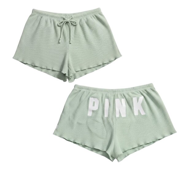 Victoria’s Secret PINK Mint Green Waffle Knit Sleep Shorts - Picture 3 of 11
